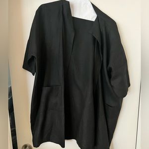 Not perfect linen black mid sleeve jacket